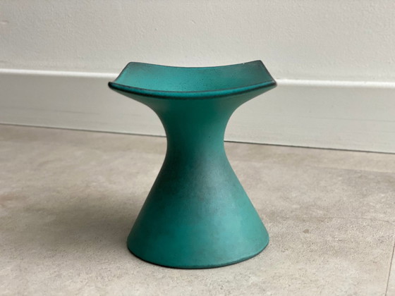 Image 1 of Vaso olandese in ceramica turchese Cor Unum, anni '70