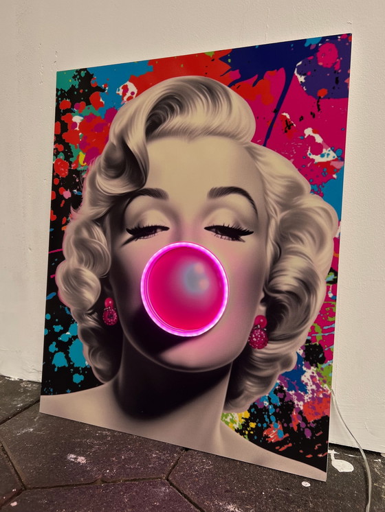 Image 1 of Edition limitée LED Pop Art print 'Marilyn' (nouveau)