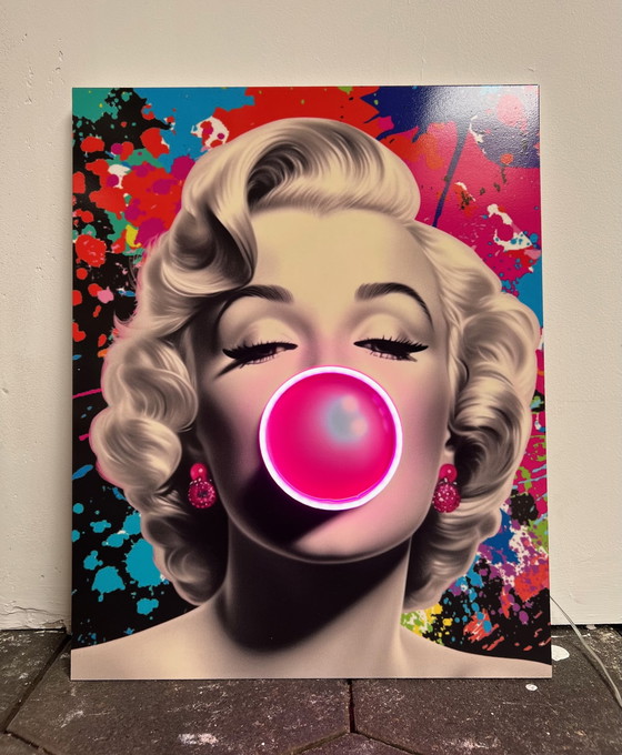 Image 1 of Edition limitée LED Pop Art print 'Marilyn' (nouveau)