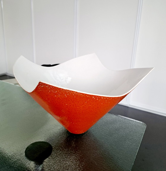 Image 1 of Vintage 'handkerchief' freeform ceramic vase