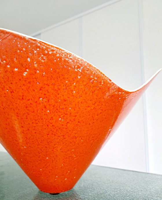 Image 1 of Vintage 'handkerchief' freeform ceramic vase