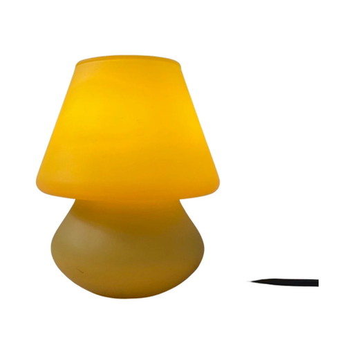 Habitat - XS - 1980's - Jaune - Lampe champignon en verre