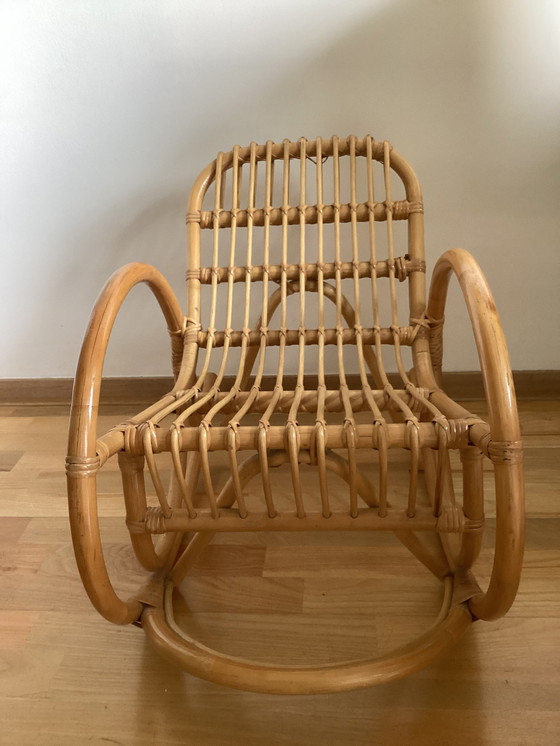 Image 1 of Rattan children's rocking chair