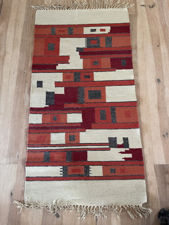 Image 1 of Mid-century modern hand-woven kilim