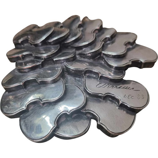 Vintage paper press by sculptor Arman for Christofle, 1983