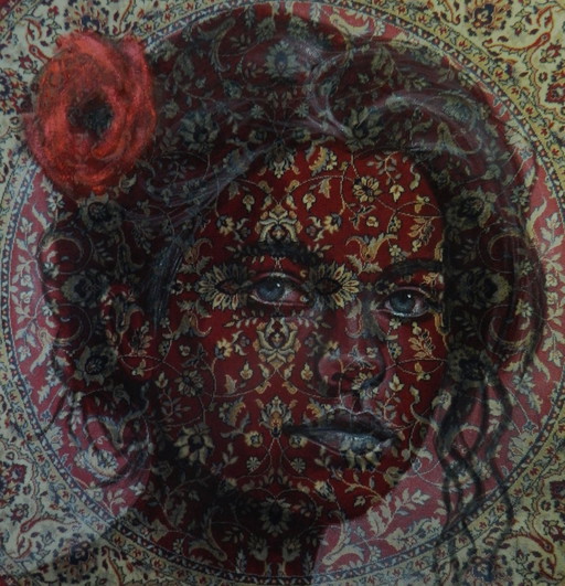 Jacqueline Klein Breteler- Rosa, Portrait Painting On A Carpet.