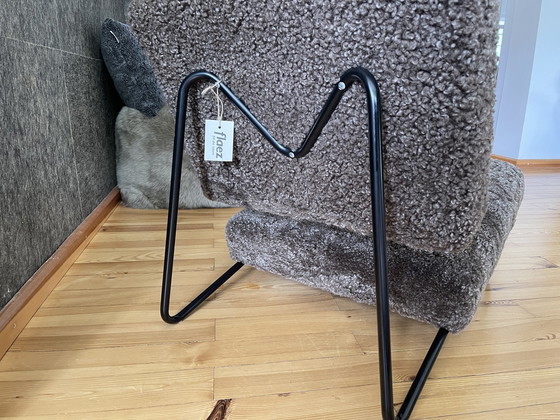 Image 1 of Richard Lampert sheepskin brown lounge chair