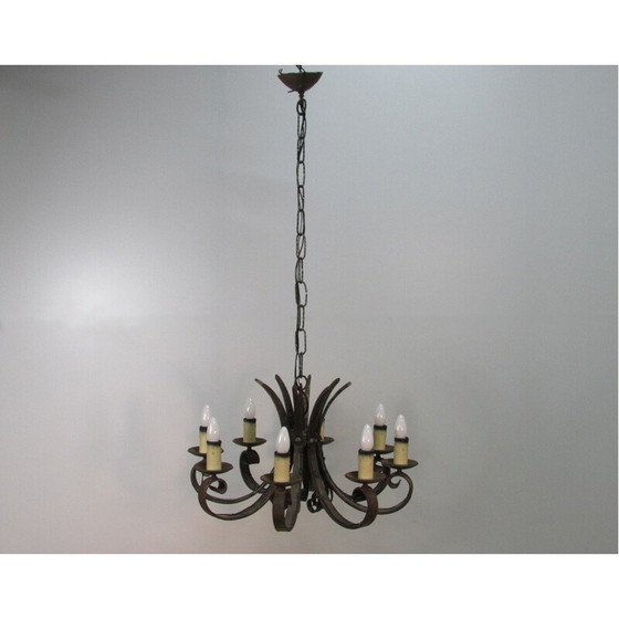 Image 1 of Mid century wrought iron chandelier, 1940s