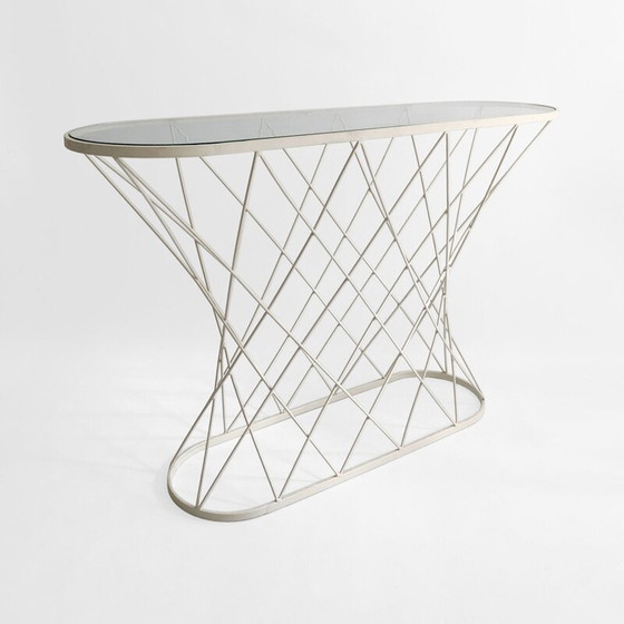 Image 1 of Vintage white twisted console table by Isamu Noguchi Style USA 1980s