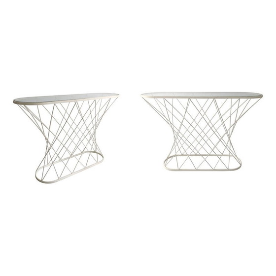 Image 1 of Vintage white twisted console table by Isamu Noguchi Style USA 1980s