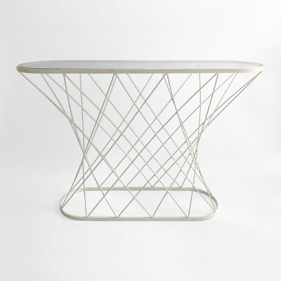 Image 1 of Vintage white twisted console table by Isamu Noguchi Style USA 1980s