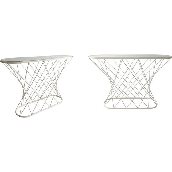 Image 1 of Vintage white twisted console table by Isamu Noguchi Style USA 1980s