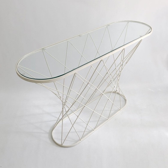 Image 1 of Vintage white twisted console table by Isamu Noguchi Style USA 1980s