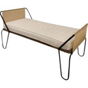 Pair of vintage miami metal daybeds by Jacques Hitier, 1950