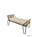 Pair of vintage miami metal daybeds by Jacques Hitier, 1950