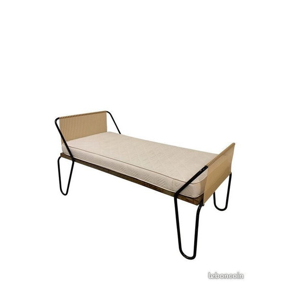 Image 1 of Pair of vintage miami metal daybeds by Jacques Hitier, 1950