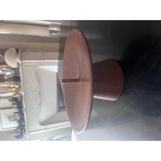 Image 1 of Scandinavian vintage teak and brass candlestick, 1960