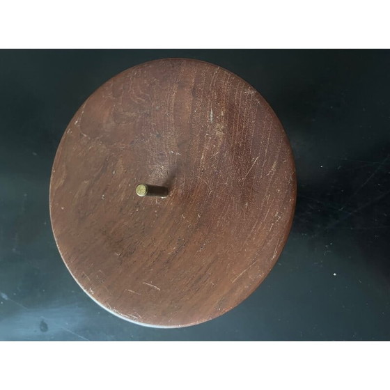 Image 1 of Scandinavian vintage teak and brass candlestick, 1960