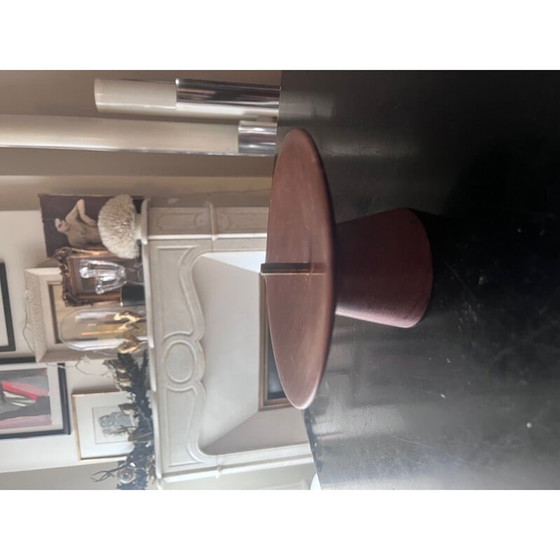 Image 1 of Scandinavian vintage teak and brass candlestick, 1960