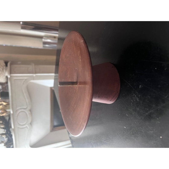 Image 1 of Scandinavian vintage teak and brass candlestick, 1960