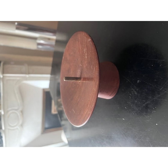 Image 1 of Scandinavian vintage teak and brass candlestick, 1960