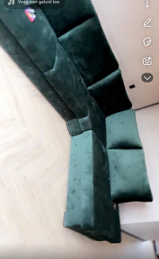 Ko'Ex Velour Dark Green Corner Sofa