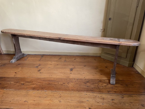 Image 1 of Long Bench Church Pew French Antique 195 Cm.