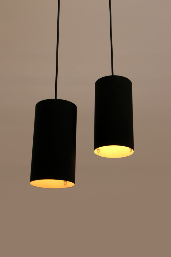 Image 1 of Philips Set of 2 hanging lamps Model Nt 48 design by Argenta, 1960