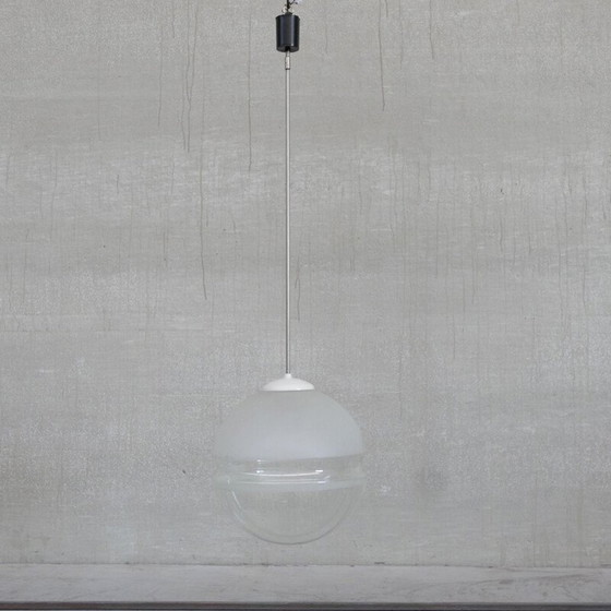 Image 1 of Lampada a sospensione vintage in vetro bicolore, Belgio