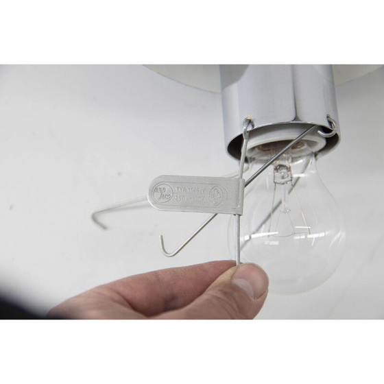 Image 1 of Lampada a sospensione vintage in vetro e metallo nero di Napako, Cecoslovacchia, 1970