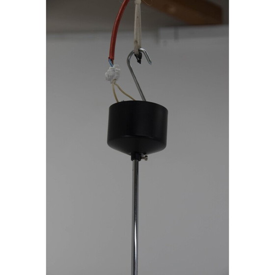 Image 1 of Lampada a sospensione vintage in vetro e metallo nero di Napako, Cecoslovacchia, 1970