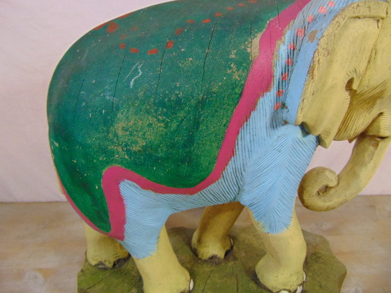 Image 1 of Vintage wooden elephant