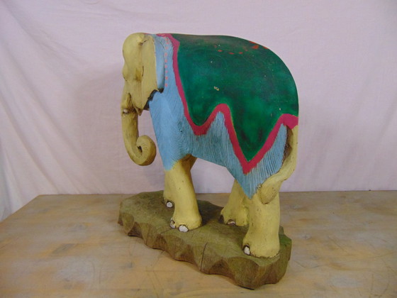 Image 1 of Vintage wooden elephant