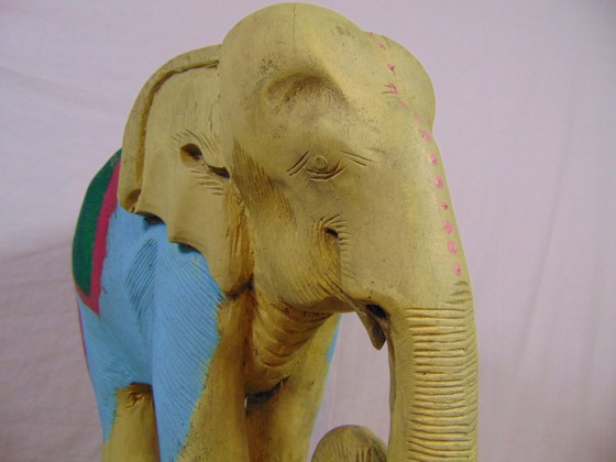 Image 1 of Vintage wooden elephant