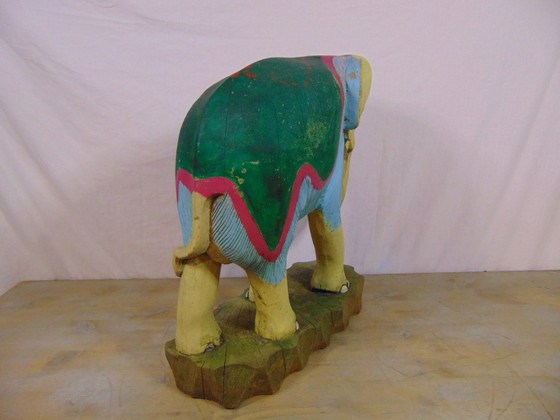 Image 1 of Vintage wooden elephant