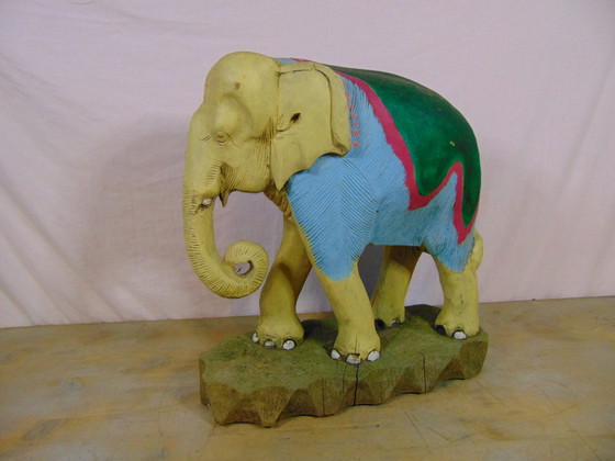 Image 1 of Vintage wooden elephant