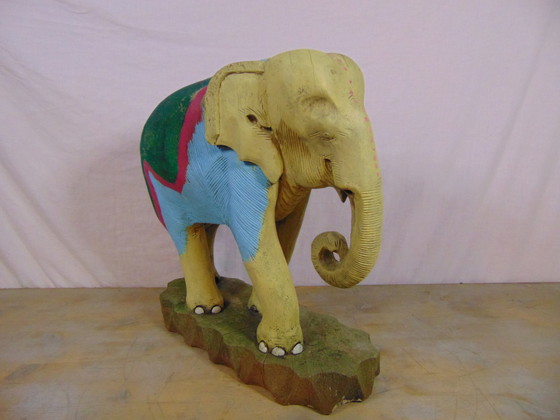 Image 1 of Vintage wooden elephant