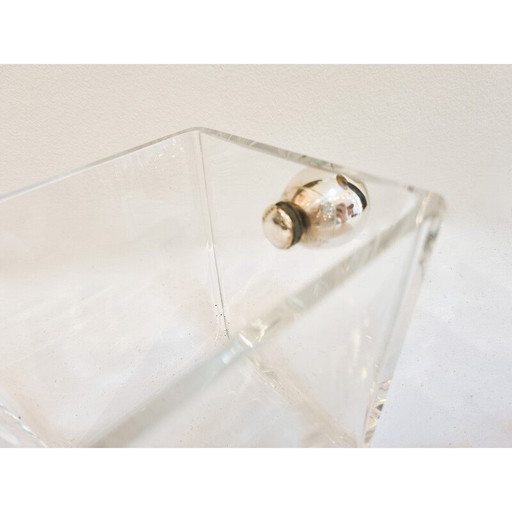 Mid-century crystal and silver ice bucket, Germany