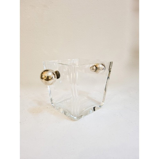 Image 1 of Mid-century crystal and silver ice bucket, Germany