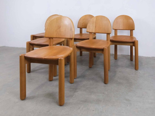 6X-Set Rainer Daumiller beech dining chair