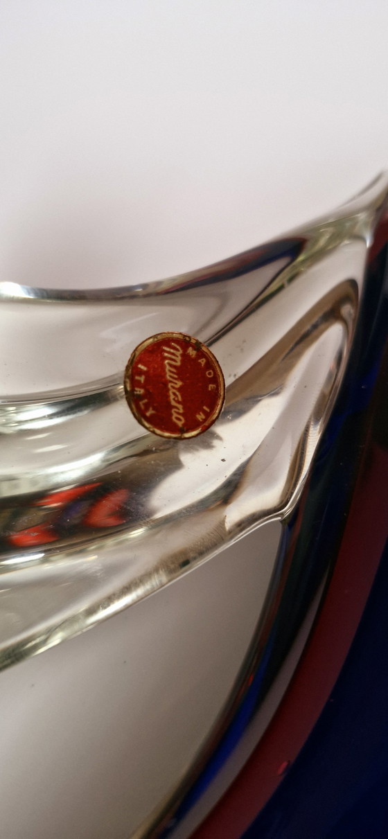 Image 1 of 60'S Poli Seguso Large Murano Glass Sommerso Bird 