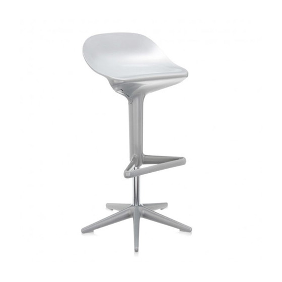 Image 1 of 4x Kartell Spoon barstool gray