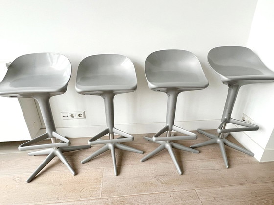 Image 1 of 4x Kartell Spoon barstool gray