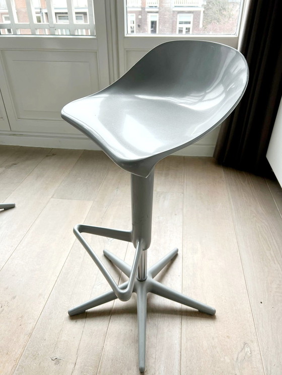 Image 1 of 4x Kartell Spoon barstool gray