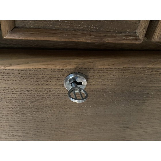 Image 1 of Vintage RG202 storage unit in waxed oak and cast aluminum for Lieuvin, 1948