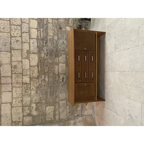 Image 1 of Vintage RG202 storage unit in waxed oak and cast aluminum for Lieuvin, 1948