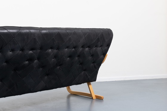 Image 1 of 1970’s Sculptural Danish Modern patchwork leather sofa