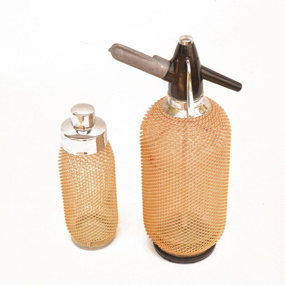 Image 1 of Vintage bartending set in gold-plated steel from Merkuria, Czechoslovakia 1970