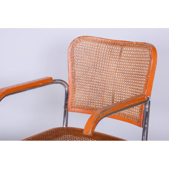 Image 1 of Pair of vintage beech and rattan armchairs by Robert Slezak, Czechoslovakia 1930