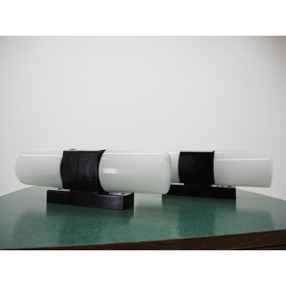 Image 1 of Pair of vintage wall lamps in bakelite and glass, Czechoslovakia 1950